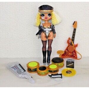 LOL Surprise OMG Remix Rock Fame Queen Doll With 3 Working Band Instruments
